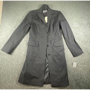 Ann Taylor Womens Black Long Trench Coat Jacket Size 2 New‎ 52075704